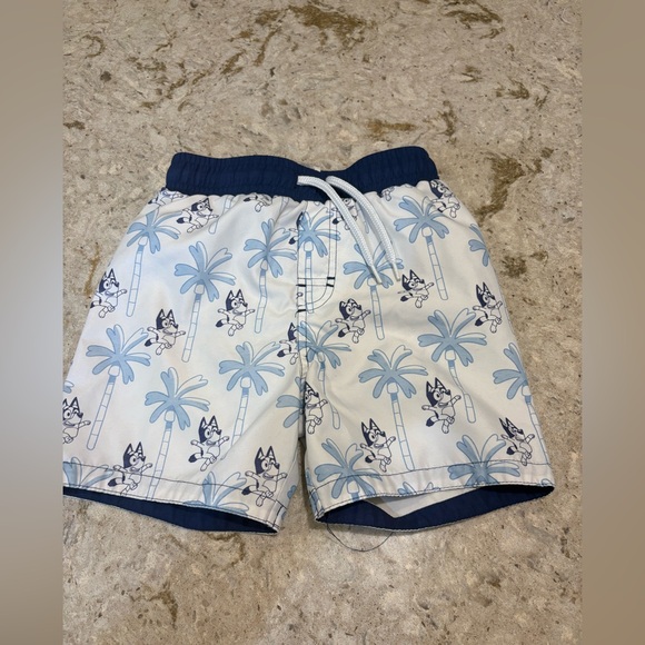 Blue and White Palm Tree Swim Shorts
Bluey 3T - Picture 1 of 4